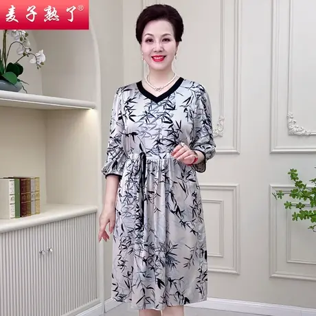 妈妈夏装连衣裙新款阔太太洋气雪纺裙子40岁50中老年人女装母亲节商品大图