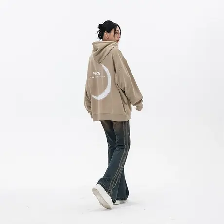 设计感连帽外套女春秋2024新款复古宽松开衫卫衣ins潮牌小众上衣商品大图