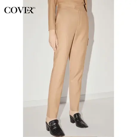 COVER冬季立体裁剪羊毛直筒休闲裤图片