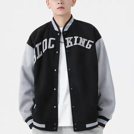 青少年麂皮绒棒球服外套男潮流百搭春秋季2023新款休闲运动夹克衫商品大图
