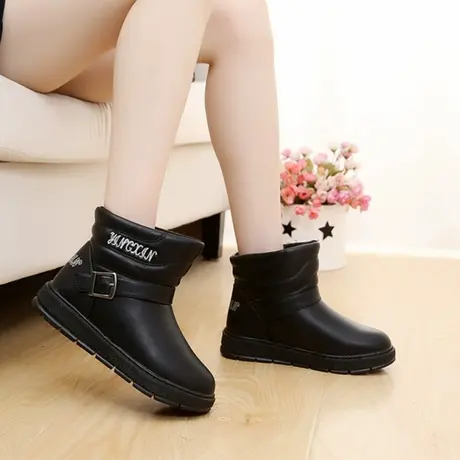 东北加厚雪地靴女短筒棉鞋女高帮冬季加厚厚底防水防滑户外棉靴子图片