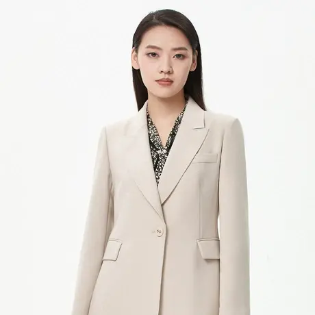 朗姿 秋季简约风一粒扣女式西装外套商场同款奥莱图片