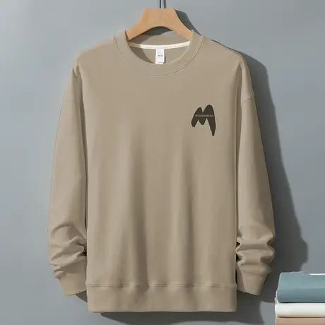 350g重磅套头卫衣男秋冬款宽松潮流圆领长袖t恤美式复古无帽上衣图片