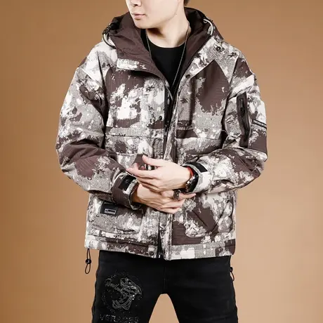 户外工装高品质90鸭绒2023爆款迷彩羽绒夹克男士外穿冬季加厚保暖图片