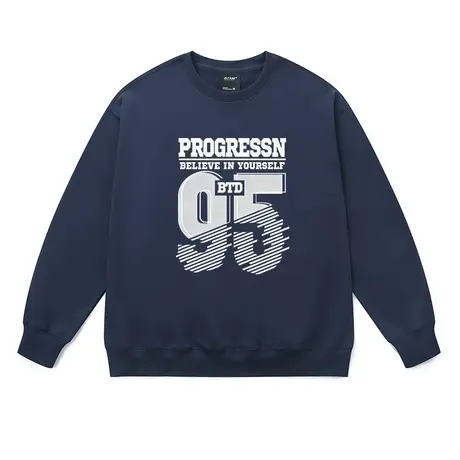 国潮港风卫衣男友风中性青少年宽松休闲复古字母设计纯棉打底衫冬商品大图