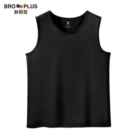 胖哥哥夏季大码背心男士加肥加大宽松冰氧吧透气冰爽无袖运动汗衫图片