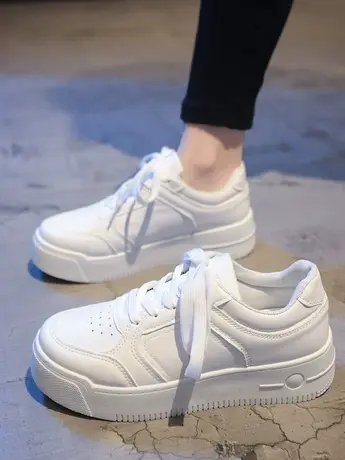 小白鞋女2024年新款春季休闲百搭学生运动休闲厚底德训鞋大头鞋商品大图