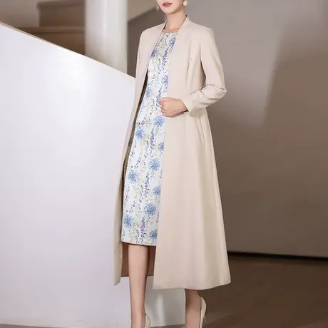 中长款风衣女春秋2024年新款时尚简约气质洋气英伦风修身长袖外套图片