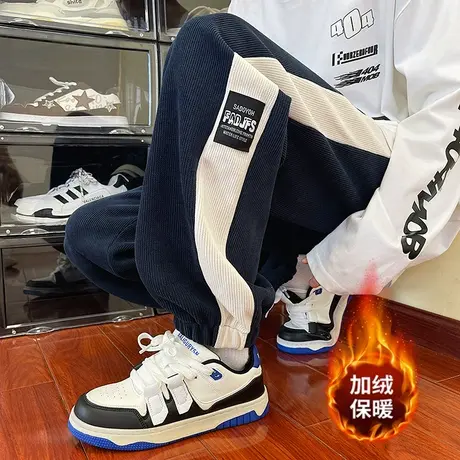 清仓捡漏专柜撤回休闲裤子男束脚秋冬季加绒卫裤宽松潮流运动休闲图片