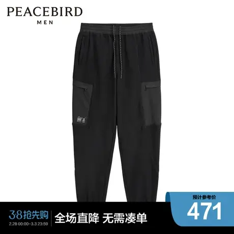 【商场同款】太平鸟男装 束脚裤男保暖摇粒绒潮流工装裤B2GLD4415图片