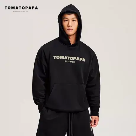 TOMATOPAPA原创连帽卫衣男秋季宽松重磅长袖美式外套潮牌百搭帽衫商品大图