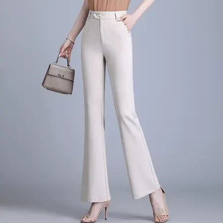 时尚微喇裤夏季薄款高腰女士裤子2023年新款小个子显瘦休闲喇叭裤图片