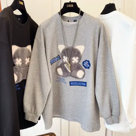 美式卫衣女2021宽松韩版ins上衣设计感小众春秋薄款oversize外套商品大图