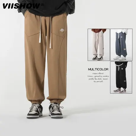 VIISHOW裤子男2023新款潮牌青少年美式休闲长裤春秋运动束脚卫裤商品大图