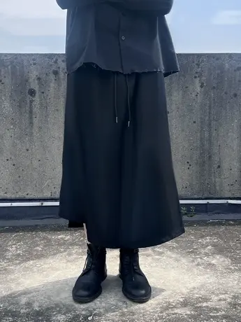 山本耀司男装暗黑系不规则裤子男潮新中式汉服武士裙裤九分阔腿裤商品大图