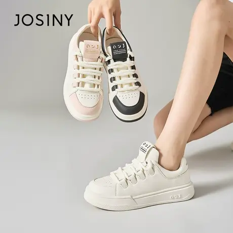 Josiny/卓诗尼韩版网红板鞋2023夏季新款平底真皮休闲学生鞋女鞋商品大图