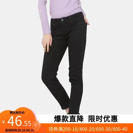 【断码XS】艾格2023春季女装不过时简约纯色牛仔裤z1515商品大图