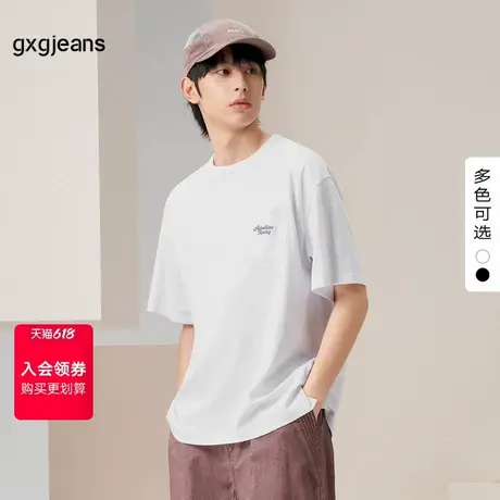 gxg.jeans男装2024年春季圆领短袖T恤J24D44图片