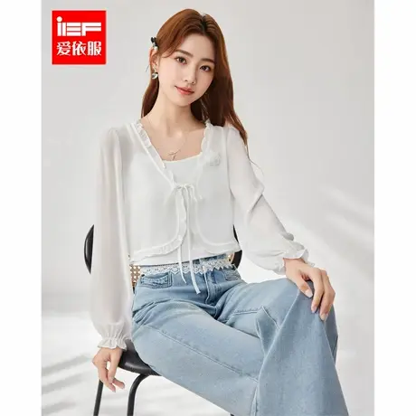 IEF/爱依服2025夏季新款温柔气质薄款度假风百搭时尚舒适女短外披商品大图