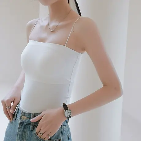 带胸垫一体式吊带美背背心式女夏季文胸外穿内搭打底抹胸裹胸内衣商品大图