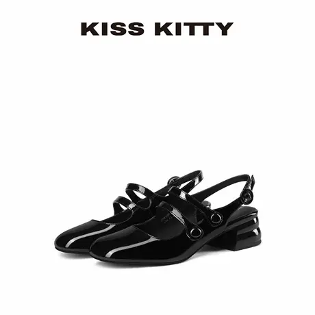 KISSKITTY法式复古玛丽珍法式包头后空凉鞋25年新款女款粗跟单鞋商品大图