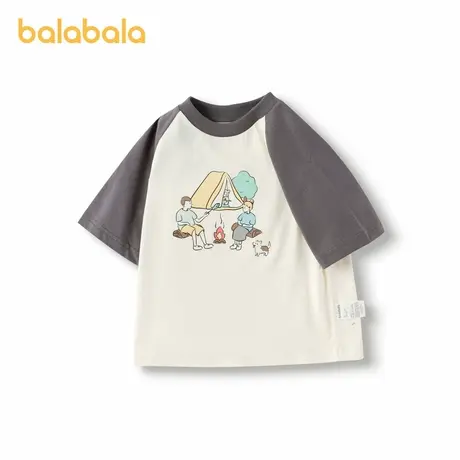 巴拉巴拉短袖T恤男女中大童夏装新款宝宝纯棉舒适时尚亲子装上衣商品大图