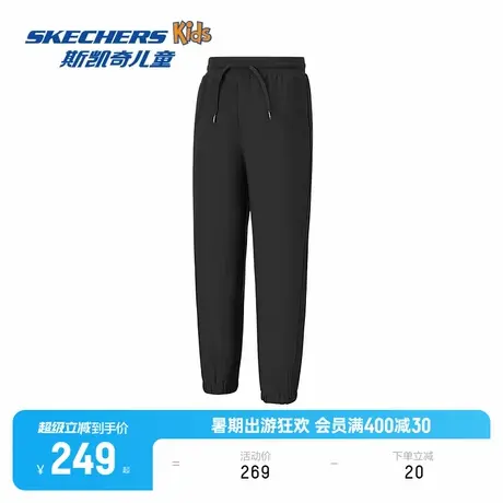 Skechers斯凯奇儿童梭织长裤男童柔软舒适基础百搭休闲运动长裤商品大图