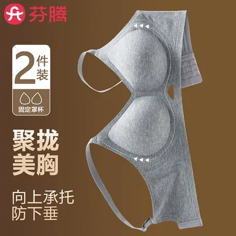 芬腾内衣女果冻条软支撑防下垂收副乳小胸聚拢2025新款爆款文胸罩商品大图