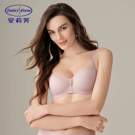安莉芳氧气杯薄款透气文胸女大胸显小薄款收副乳3d软支撑内衣商品大图