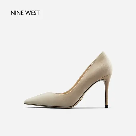 Nine West/玖熙高跟鞋经典单鞋羊反绒春夏新款纯色优雅女鞋通勤图片