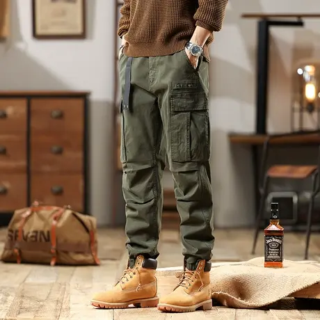 男款裤子百搭男生长裤迷彩宽松时尚束脚工装宽松大码潮流工装长裤商品大图