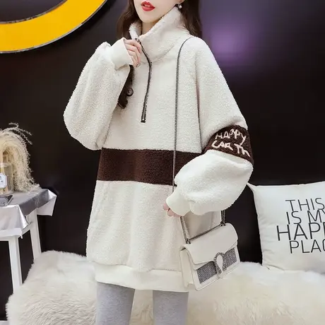 减20】韩版宽松休闲设计感卫衣女2023冬季新款洋气减龄百搭上衣商品大图