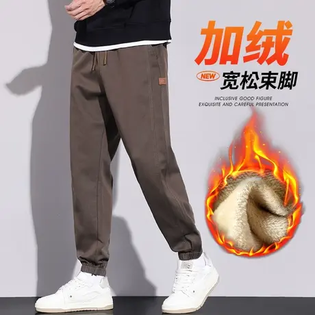 2024新款加绒加厚美式工装冬季外穿保暖加棉裤秋冬款男装休闲裤子商品大图