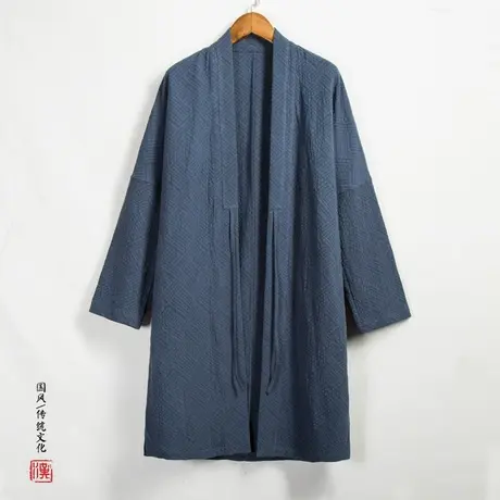 亚麻长衫男民国男装禅服中国风长袍中式唐装外套居士棉麻汉服道袍商品大图