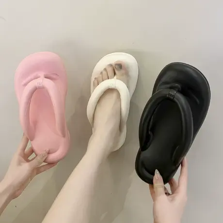 人字拖女2024新款厚底踩屎感室内家居防滑时尚网红夹脚拖鞋女外穿商品大图