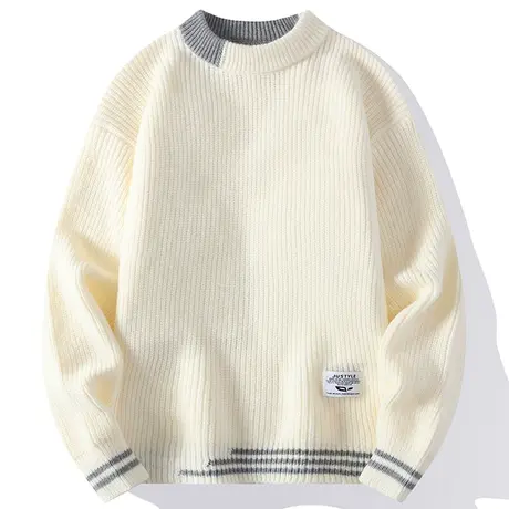 秋冬季加厚毛衣男士新款潮流宽松半高领打底针织衫保暖男装上衣服商品大图