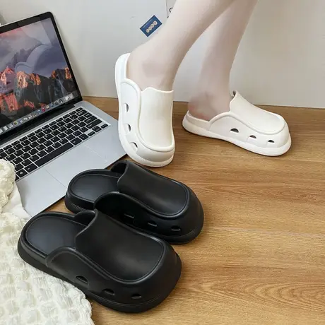 半拖鞋女外穿2023新款厚底踩屎感拖鞋情侣室内居家网红海边沙滩鞋商品大图