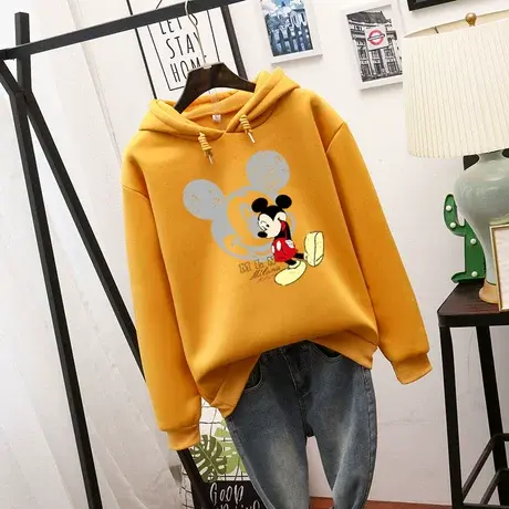 连帽加绒卫衣女秋冬2023年新款韩版宽松春秋季加厚女士外套潮ins图片