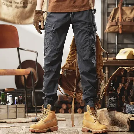 Modi Nick/摩帝尼克时尚百搭潮牌男士工装裤宽松直筒潮流束脚裤子商品大图