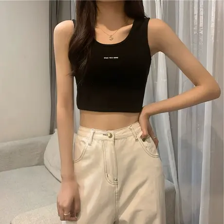 辣妹吊带小背心女夏网红西装内搭无袖短款锁骨外穿上衣ins运动潮图片