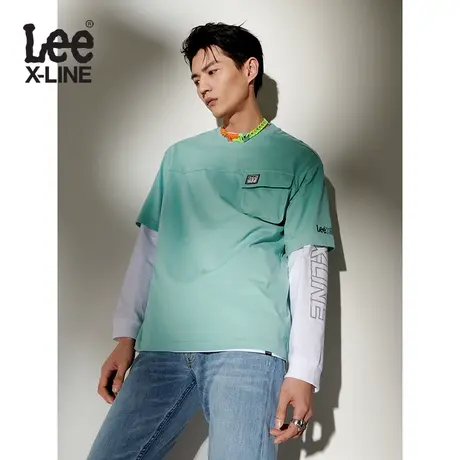 LeeXLINE 21春夏新品oversize翻盖口袋多色男短袖T恤潮L438243RX图片