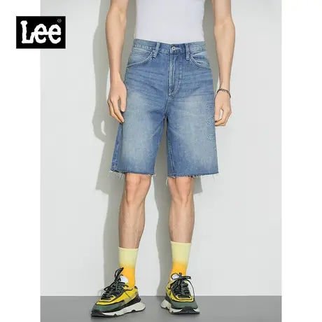 Lee商场同款22春夏新品101+宽松浅蓝男牛仔短裤LMB1009036VG-537图片