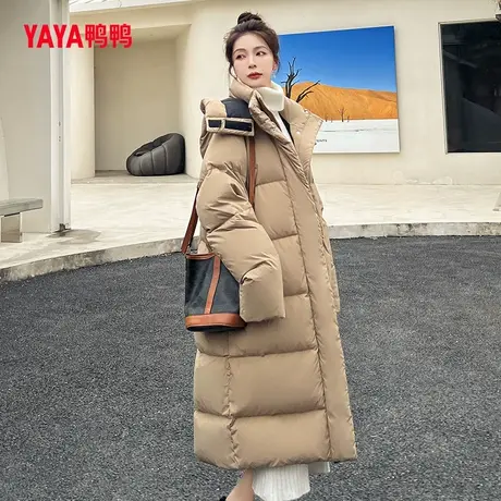 鸭鸭羽绒服女2023年秋冬新品韩版加厚宽松潮流中长款保暖外套W图片