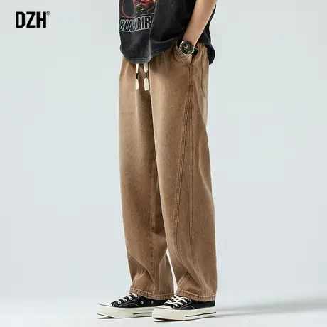 美式牛仔裤2023秋季新款牛仔长裤男士运动哈伦工装松紧裤子春夏款商品大图