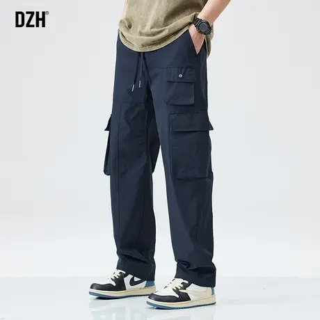 男士美式多口袋工装裤男秋冬新款裤子2023新款宽松休闲裤直筒裤男商品大图