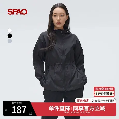 SPAO韩国同款2025年春季新品女士连帽腰部抽绳户外休闲外套上衣图片