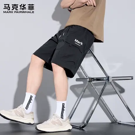 马克华菲工装短裤男夏季2025新款阔腿直筒休闲中裤机能五分裤子X商品大图