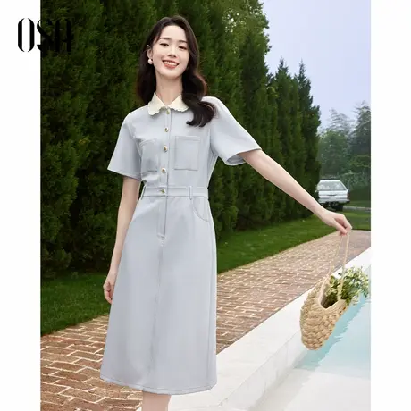 OSA欧莎法式赫本风茶歇连衣裙女夏季新款高级感气质修身显瘦长裙商品大图