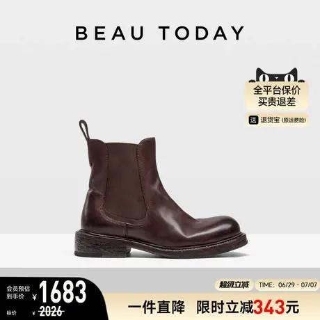 【商场同款】BeauToday复古切尔西靴女2025新款厚底马丁靴女短靴商品大图