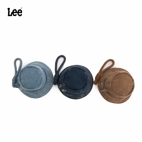 Lee迷你渔夫帽零钱包挂饰创意耳机钥匙扣挂件便携手提短绳收纳包图片